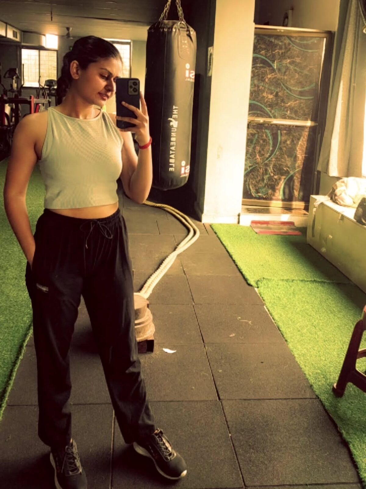 Member on the turf track at Soul Fitness